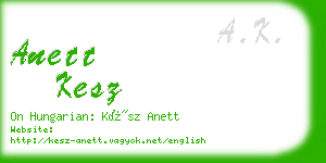 anett kesz business card